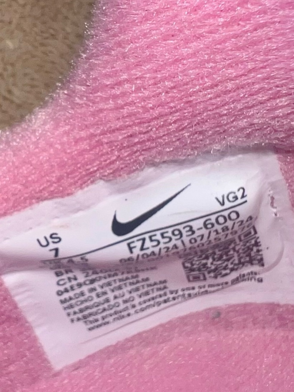 Nike Women's Field General Sneakers "Elemental Pink"  Gum Rubber Sole, Size 7 - Picture 7 of 12